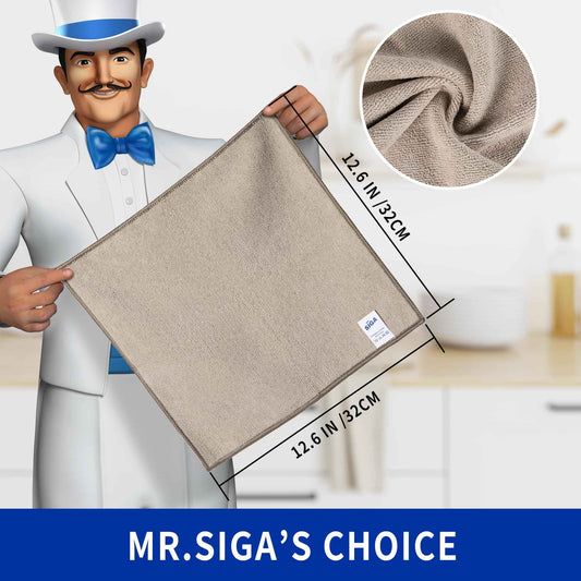 MR.SIGA Microfiber Cleaning Cloths, All-Purpose Surface Microfiber Towels, Streak Free Cleaning Rags, Pack of 12, Coffee, Size 32 x 32 cm(12.6 x 12.6 inch) 🍁 All In One Marketplace Canada