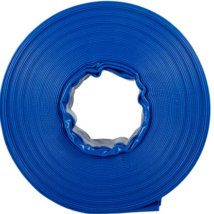 VEVOR Discharge Hose, 1-1/2" x 100', PVC Fabric Lay Flat Hose, Heavy Duty Backwash Drain Hose with Clamps, Weather-Proof & Burst-Proof, Ideal for Swimming Pool & Water Transfer, Blue 🍁 All In One Marketplace Canada