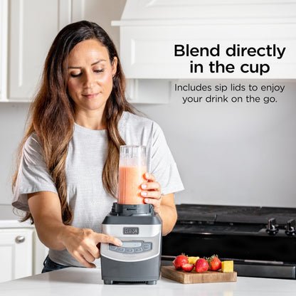 Ninja BL660C Professional Countertop Blender With 1100-Watt Base,72Oz Total Crushing Pitcher and(2)16 Oz Cups For Frozen Drinksand Smoothies,Silver/Gray,1100W,(Canadian Version)Silver/Grey,7.8 Pounds 🍁 All In One Marketplace Canada