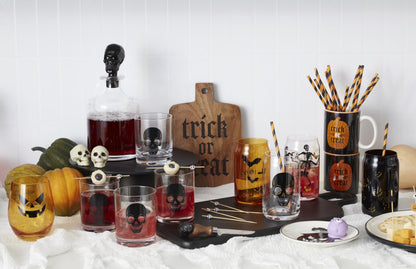 Oneida Vintro Halloween Skeleton 5-Piece Whiskey Glass Set