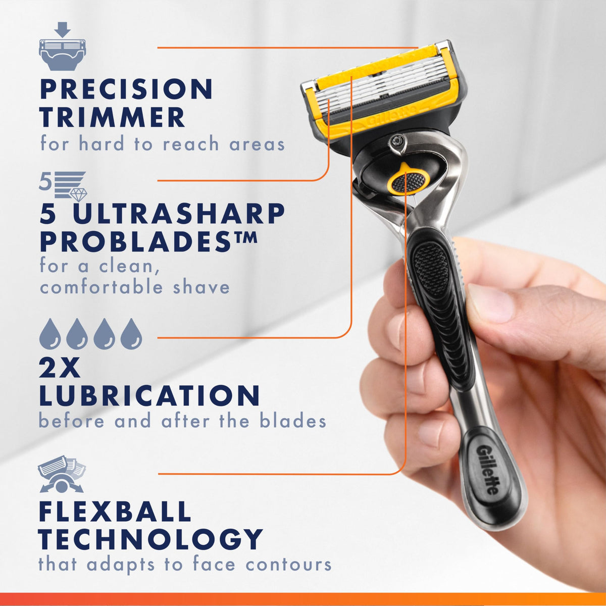 Gillette - ProGlide Shield Men's Razor, 1 Handle and 4 Refills 🍁 All In One Marketplace Canada
