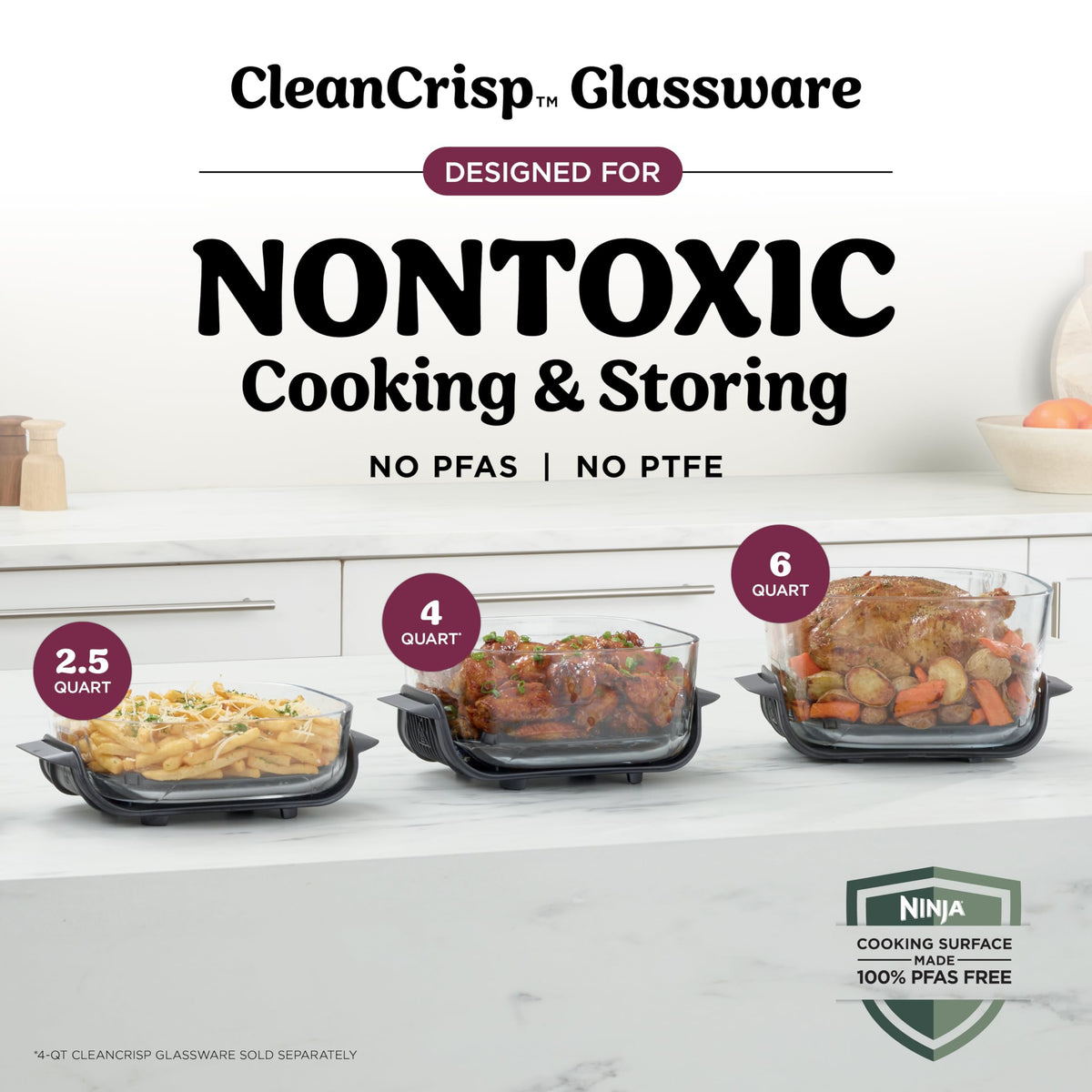 Ninja Crispi Pro Glass Air Fryer, 6-in-1, Rose, AS101CRS 🍁 All In One Marketplace Canada