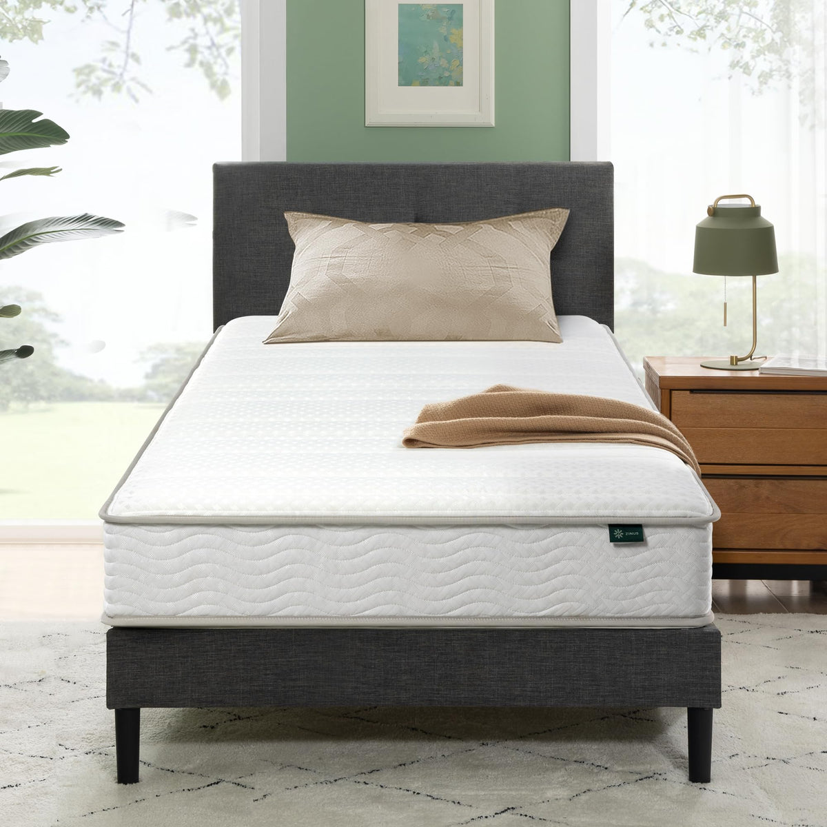 Zinus Twin Hybrid Mattress - 8 inch Foam & Spring, CertiPUR-US Certified, Pressure Relief, Mattress in a Box, 10-Year Warranty 🍁 All In One Marketplace Canada