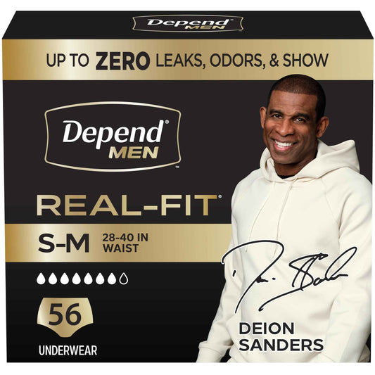 Depend Real Fit Adult Incontinence Underwear for Men, Maximum Absorbency, S/M, Black, 56 Count 🍁 All In One Marketplace Canada