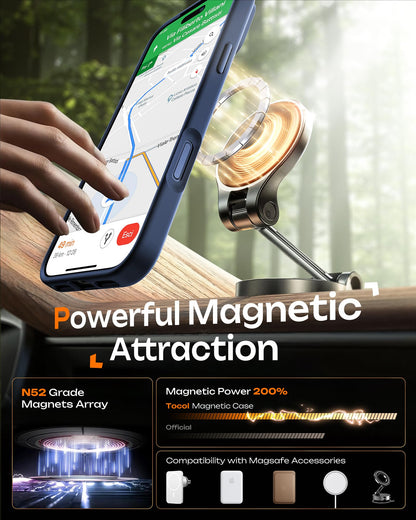 TOCOL Case for Phone 17 Pro Max, Full Camera Protection, Built-in Magnets, Compatible with Magsafe, Drop Protection, Translucent Matte Phone Case for 17 ProMax 6.9 inch (Dark Blue) 🍁 All In One Marketplace Canada