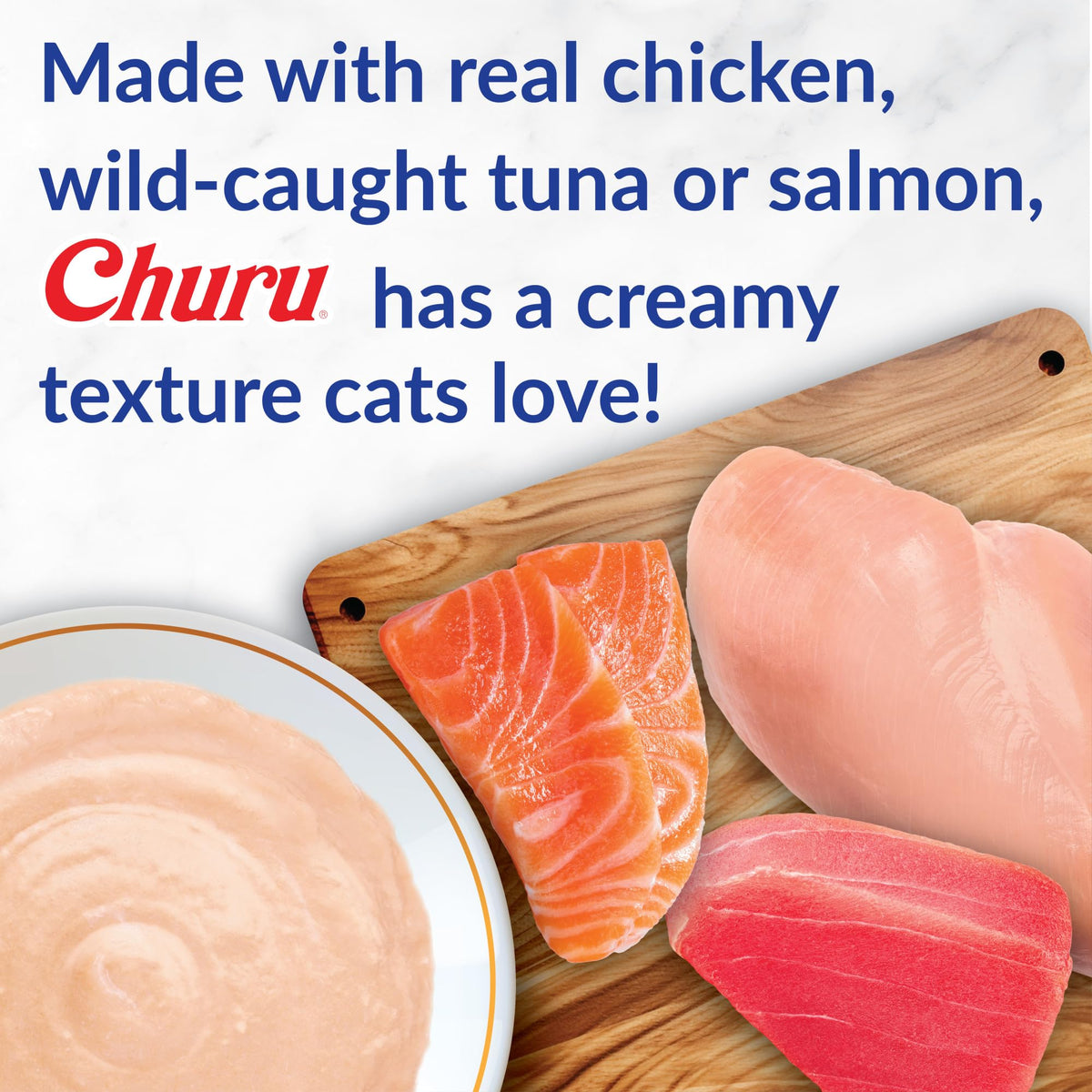 INABA Churu Cat Treats, Lickable, Squeezable Creamy Purée Cat Treat with Green Tea Extract & Taurine, 14 Grams Each Tube, 40 Tubes, Tuna Variety Box 🍁 All In One Marketplace Canada