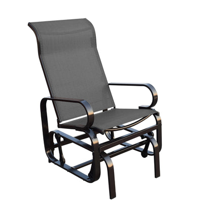 Sojag Belle Patio Glider Chair with Heavy-Duty Steel Frame and PVC-Coated Fabric, Easy-Glide Outdoor Patio Rocking Chair, Dark Grey 🍁 All In One Marketplace Canada