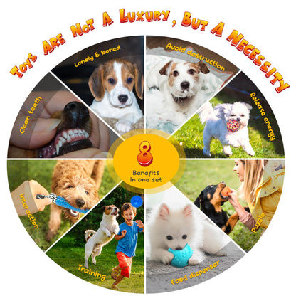 KIPRITII Dog Toys for Puppy Teething - 23 Pack Puppy Teething Toys for Boredom, Pet Dog Toothbrush Dog Toys with Rope Toys, Dog Treat Ball and More Squeaky Toy for Puppies and Small Dogs 🍁 All In One Marketplace Canada