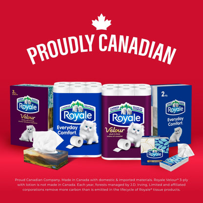 Royale Velour 3 Ply Facial Tissue, 24 Tissue Boxes, 72 Tissues per Box 🍁 All In One Marketplace Canada