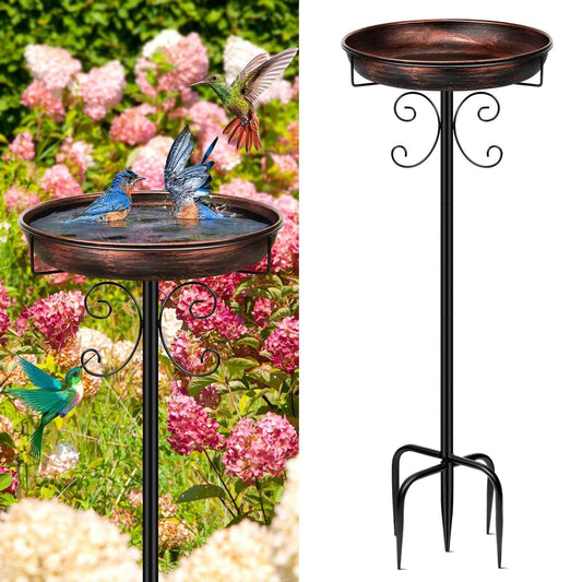 Daoeny 35In Bird Baths for Outdoors, Vintage Outdoor Freestanding Birdbaths & Birdfeeder, Bird Bath Feeder Bowl with Metal Stake Garden Patio Yard Lawn Decor, Upgraded 5-Pronged Base (Antique Bronze) 🍁 All In One Marketplace Canada