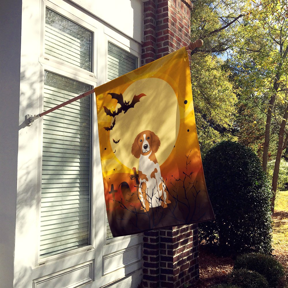 Caroline's Treasures BB4338CHF Halloween Brittany Spaniel Flag Canvas House Size, Large, Multicolor