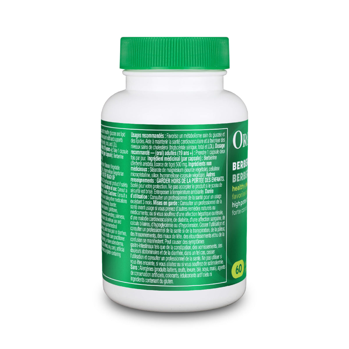 Organika Berberine - High Potency 1000mg per Day, Cholesterol and Glucose Metabolism Support, Helps Maintain Cardiovascular Health - 60vcaps 🍁 All In One Marketplace Canada