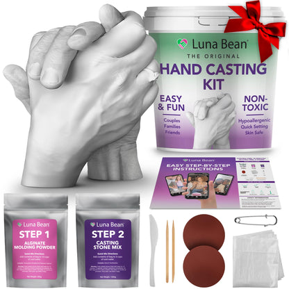 Luna Bean Hand Casting Kit – The Original Hand Mold Kit – Anniversary Engagement Gifts for Women Men Her Him Couples Wife Boyfriend Girlfriend Wedding Bridal Shower 🍁 All In One Marketplace Canada