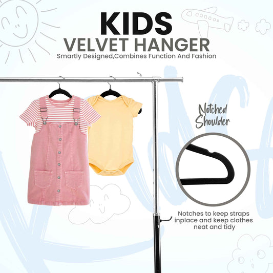 Utopia Home Baby Velvet Hangers 50 Pack, Non-Slip Baby Hangers for Kids, Infants & Toddler, Space Saving with 360-Degree Swivel Hook, Durable Small Clothes Hanger, (Black) 🍁 All In One Marketplace Canada