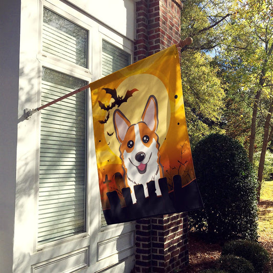 Caroline's Treasures BB1812CHF Halloween Red Corgi Flag Canvas House Size, Large, Multicolor