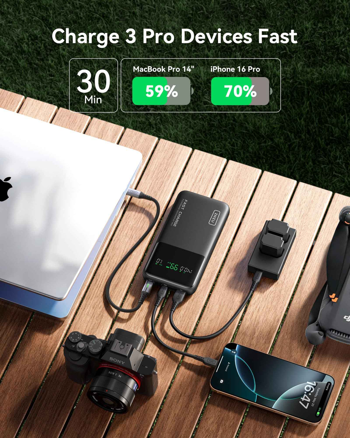 INIU 140W Laptop Power Bank, Flight-Safe 27000mAh High Capacity Portable Charger with USB C Cable, Digital Display Phone Charger, 3 Ports Travel External Battery Pack for MacBook iPad Steam Deck etc 🍁 All In One Marketplace Canada