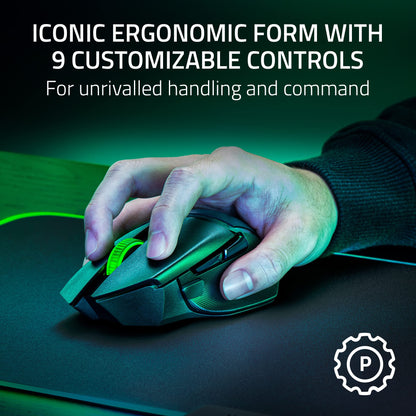 Razer Basilisk V3 X HyperSpeed Wireless Gaming Mouse: Up to 285 Hr Battery - 18K Optical Sensor - Mechanical Switches - Chroma RGB - 9 Programmable Controls - Black 🍁 All In One Marketplace Canada