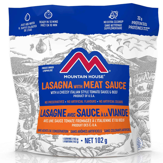 Mountain House Lasagna with Meat Sauce Pouch| Freeze Dried Backpacking & Camping Food | Survival & Emergency Food | Entree Meal | Easy to Prepare | Delicious and Nutritious | Single Pouch 🍁 All In One Marketplace Canada