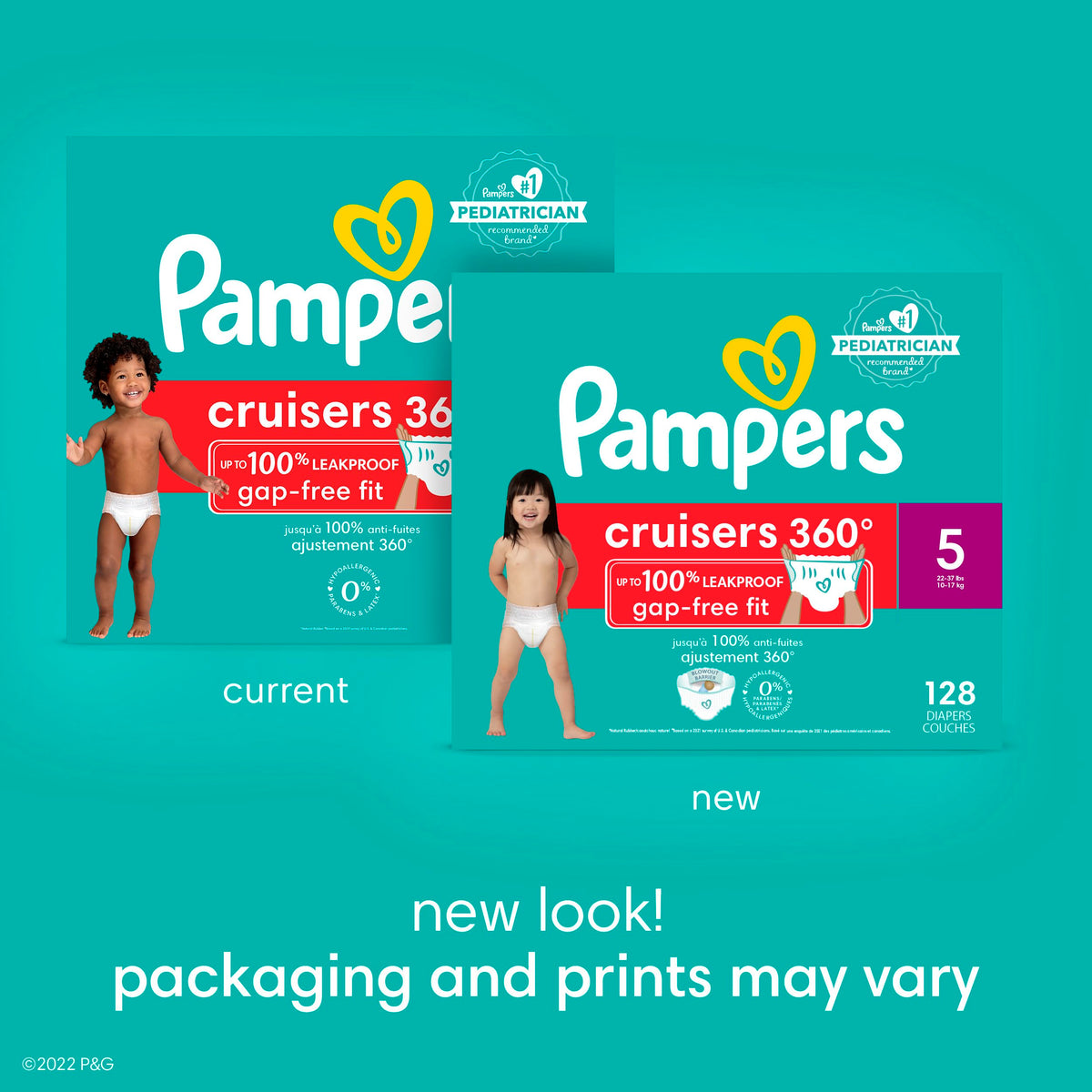 Pampers Diapers - Cruisers 360 degrees - Size 3, 132 Count, up to 100% Leakproof Fit, Designed for Active Babies, Pull On Diaper, EZ Off Tabs Designed for Easy Changes 🍁 All In One Marketplace Canada