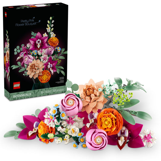 LEGO Botanicals Pretty Pink Flower Bouquet Building Set for Adults for Women & Men - Artificial Flowers for Decor or Table Display - 10342 🍁 All In One Marketplace Canada