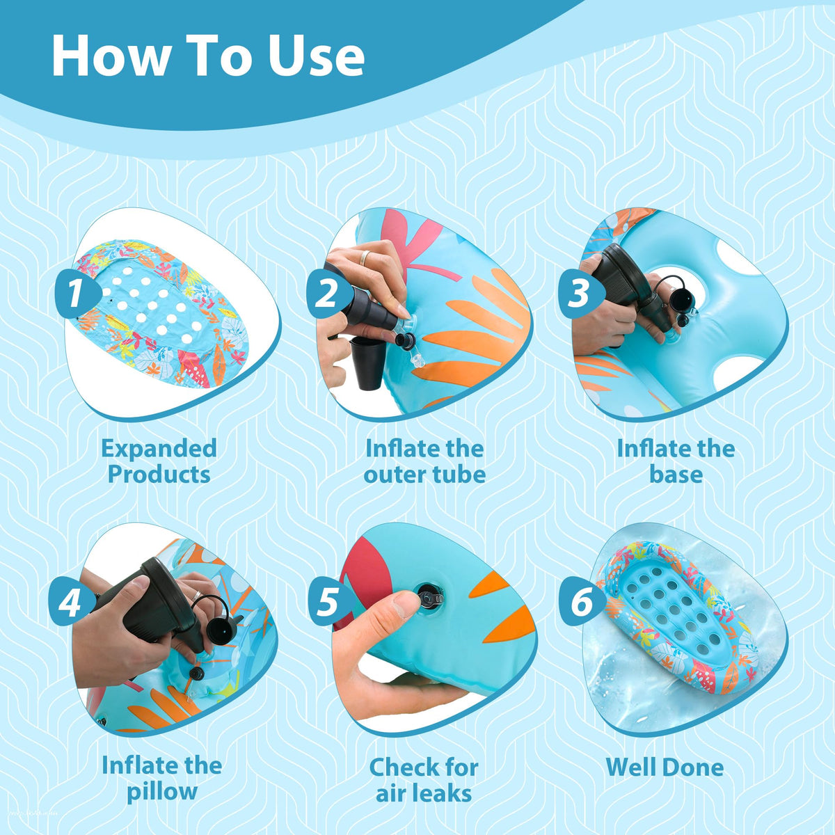 LUSARRYWILL 2 Pack Pool Floaties for Adults, 72"X42" Ultra Size with Headrest, Cooling Holes, Giant Pool Mats, Multi-Purpose Pool Float Lounger for Pool Party, Beach, Lake, River, Sea, Outdoor 🍁 All In One Marketplace Canada