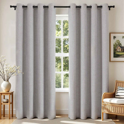 Joydeco 100% Blackout Curtains 2 Panels for Living Room - Linen Black Out Curtains 84 Inch Long Room Darkening Opaque Curtains for Bedroom, Thermal Insulated Drapes Privacy Protection 2 Panels Set 🍁 All In One Marketplace Canada