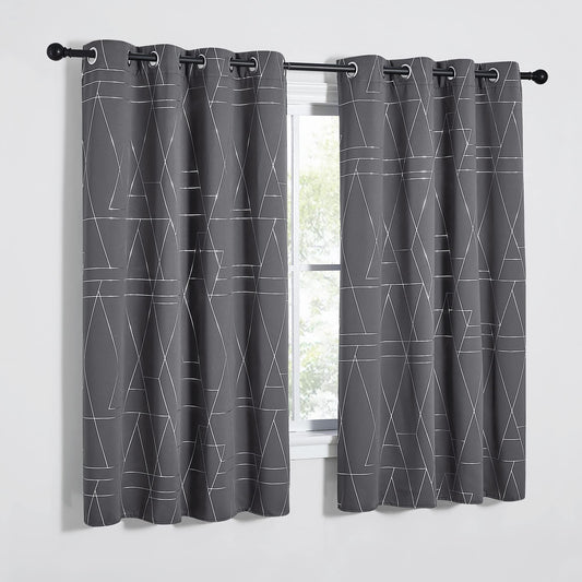 NICETOWN Halloween Blackout Curtains for Living Room - Foil Printed Shiny Stripes Pattern Thermal Insulated Blackout Drapes for Bedroom Kitchen Loft Cafe Window (2 Panels, 52" Wide by 63" Long)