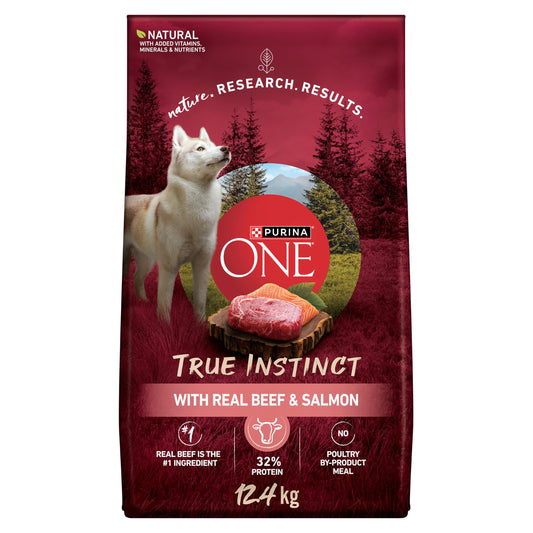 Purina ONE True Instinct High Protein Dry Dog Food, Beef & Salmon - 12.4 kg Bag (1 Pack) 🍁 All In One Marketplace Canada