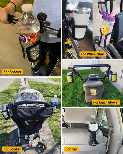 Pack of 2 Stroller Drink Holders, Universal Cup Holder for Bikes, Trolleys or Walkers 🍁 All In One Marketplace Canada