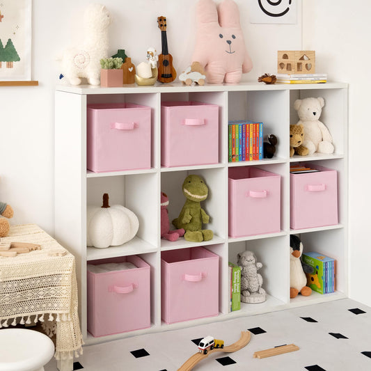 GRANNY SAYS Fabric Storage Cubes, Pack of 6 Cubby Storage Bins 11 x 11, Collapsible Storage Cube Boxes for Shelves, Square Storage Bins for Closet Organizing Clothes, Pink 🍁 All In One Marketplace Canada