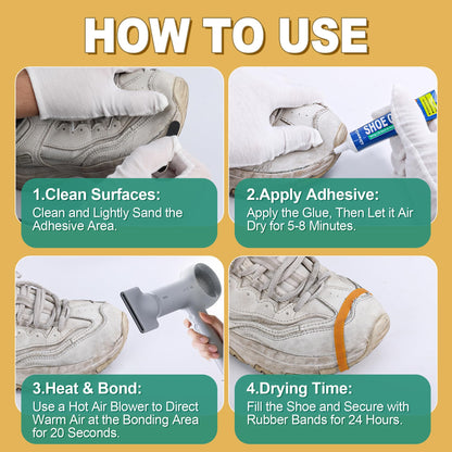 Shoe Glue, Extra Strong Shoe Repair Adhesive - Permanent, Clear, Waterproof Glue for Sneakers, Boots, Heels, Canvas, Soles, Handbags, Leather, Rubber, Vinyl - 20ml x 2 PCS 🍁 All In One Marketplace Canada
