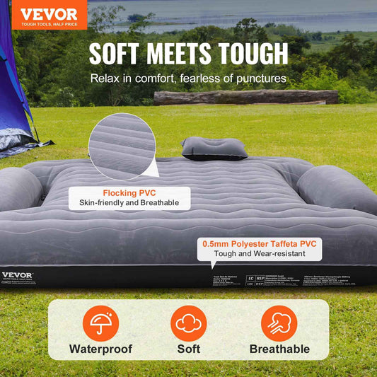 VEVOR Truck Bed Air Mattress, for 6-6.5 ft Full Size Truck Beds, Inflatable Air Mattress Camping Bed with 12V Air Pump 2 Pillows, Carry Bag, for Chevrolet Silverado, Dodge Ram, Ford 150/250/350 🍁 All In One Marketplace Canada
