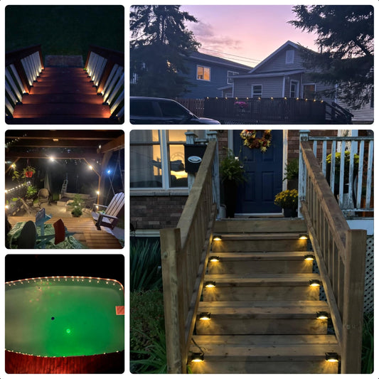 Solar Deck Lights Outdoor 16 Pack, JACKYLED Solar Step Lights Outdoor Waterproof LED Solar Powered Stair Lights for Patio Deck Porch Step Fence Railing Wall Garden Pool Yard 🍁 All In One Marketplace Canada