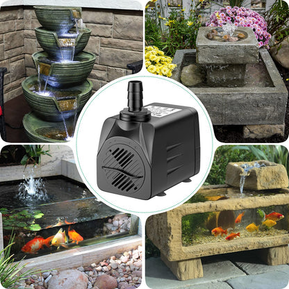Pawfly 400 GPH Submersible Water Pump 25W 7ft. High Lift Quiet Pump with 6ft Power Cord for Fountain Aquarium Fish Tank 🍁 All In One Marketplace Canada