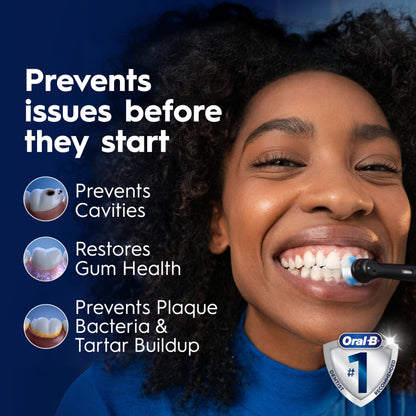 Oral-B iO Deep Clean + Protect Rechargeable Electric Toothbrush, White with Visible Pressure Sensor, 5 Cleaning Settings, 2 Min Timer, an iO Series 7 Toothbrush, 2 Replacement Brush Heads, and Charging Travel Case 🍁 All In One Marketplace Canada
