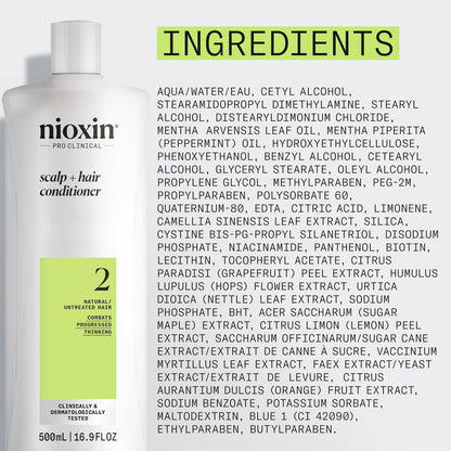 Nioxin Scalp + Hair Thickening System 2 Conditioner, For Natural Hair with Progressed Thinning, 16.9 fl oz (Packaging May Vary) 🍁 All In One Marketplace Canada