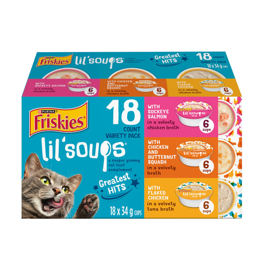 Friskies Lil' Soups Cat Treats, Greatest Hits Cups 34g (18 Pack x 2) 🍁 All In One Marketplace Canada