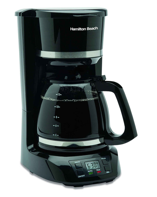 Hamilton Beach 12 Cup Programmable Coffee Maker with Digital Clock, Auto Pause & Serve, 2-Hour Auto Shutoff, Dishwasher-Safe Glass Carafe, Black(43874) 🍁 All In One Marketplace Canada