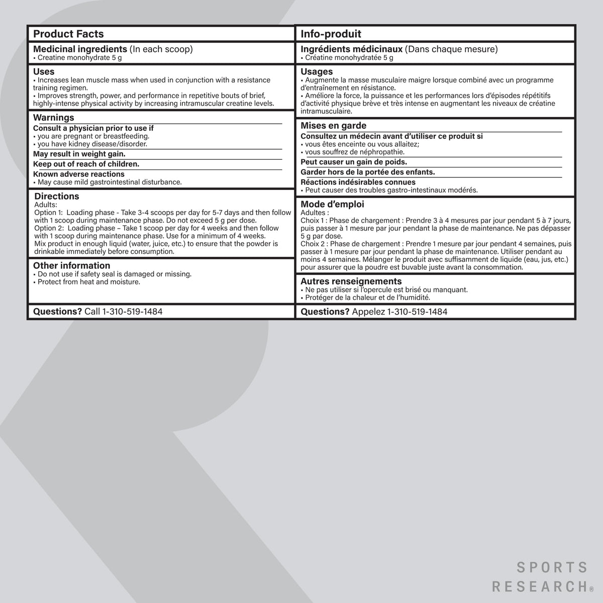 Sports Research® Creatine Monohydrate - Pure Micronized Creatine Monohydrate Powder - Improves strength, power, and performance for Women and Men | Non-GMO 60 Servings 🍁 All In One Marketplace Canada
