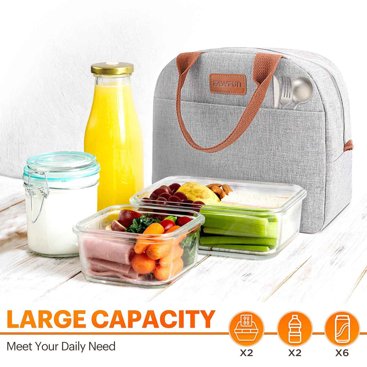 Lunch Bag for Women & Men Adult Insulated Lunch Box, Small Leakproof Cooler Food Lunch Containers Reusable High Capacity Lunch Tote Bags for Work, Travel, Outdoor 🍁 All In One Marketplace Canada