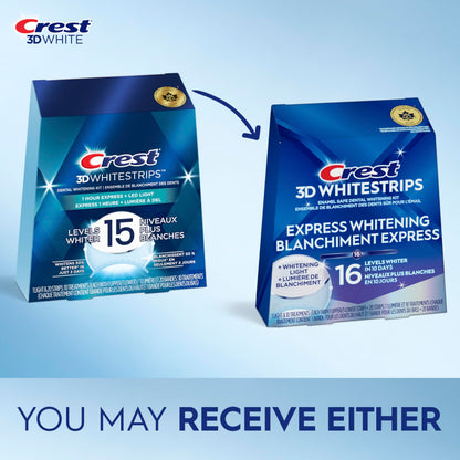 Crest 3D Whitestrips Express Whitening + Whitening Light At-home Teeth Whitening Kit, 10 Treatments + Light, 16 Levels Whiter 🍁 All In One Marketplace Canada