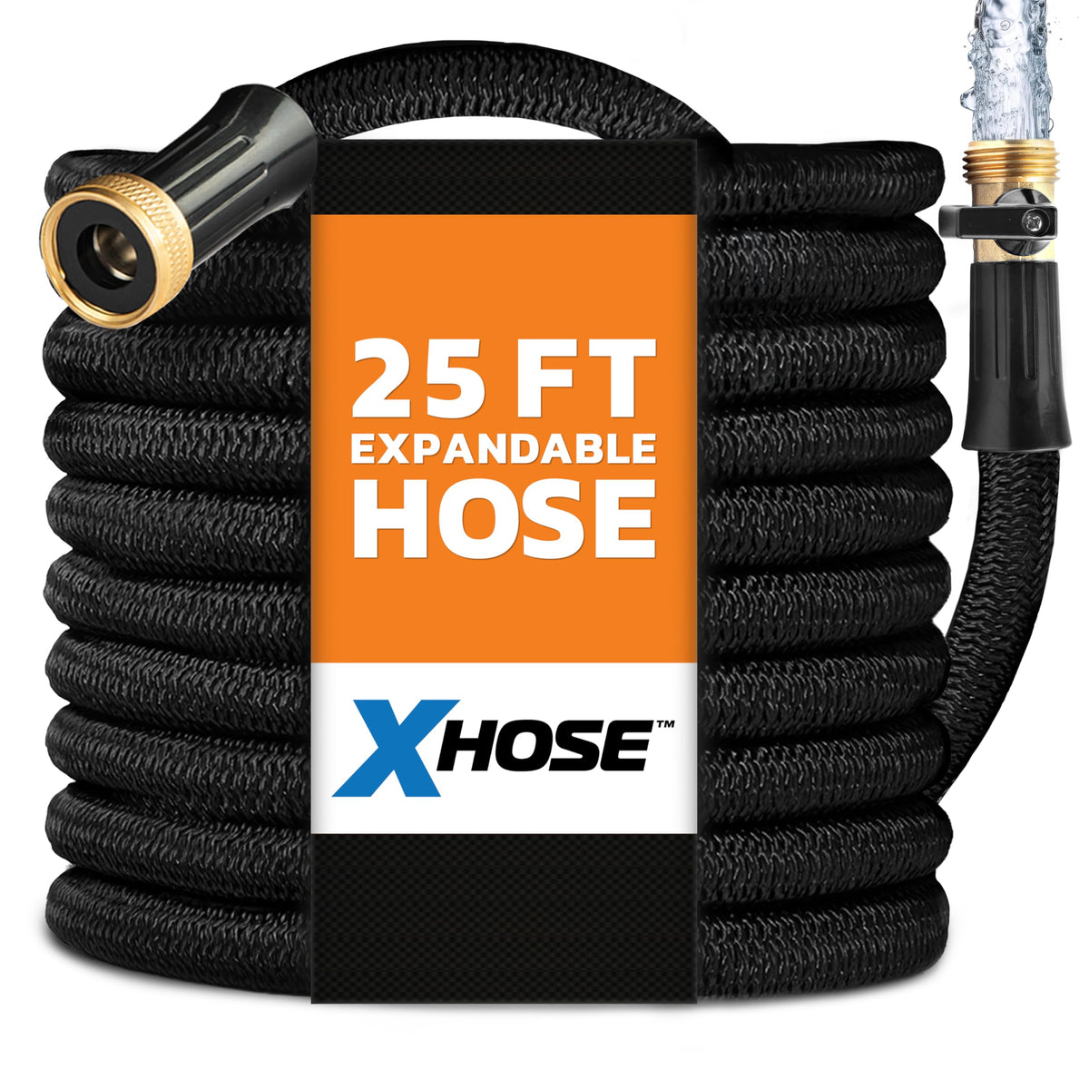 X-Hose Pro Expandable Garden Hose 25Ft, Heavy Duty Lightweight Retractable Water Hose, Flexible Hose, Weatherproof, Crush Resistant Solid Brass Fittings, Kink Free Expandable Hose as Seen on TV 🍁 All In One Marketplace Canada