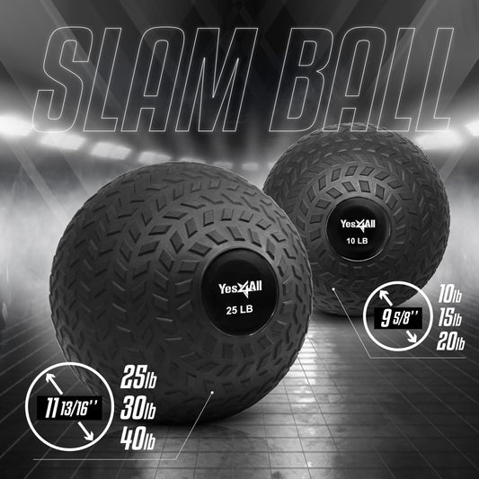 Yes4All 10 lbs Slam Ball for Strength and Cross Training – Medicine Ball (Black) 🍁 All In One Marketplace Canada