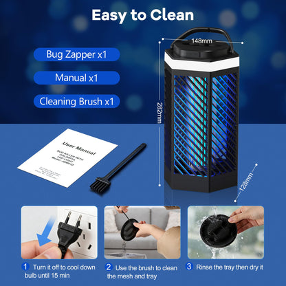 REOGLE Bug Zapper Outdoor Indoor, Rechargeable Mosquito Zapper with 8000mAh Battery & LED Night Light, USB Charging Electric Fly Zapper, Portable Fly Trap Fly Killer for Patio, Backyard, Garden 🍁 All In One Marketplace Canada