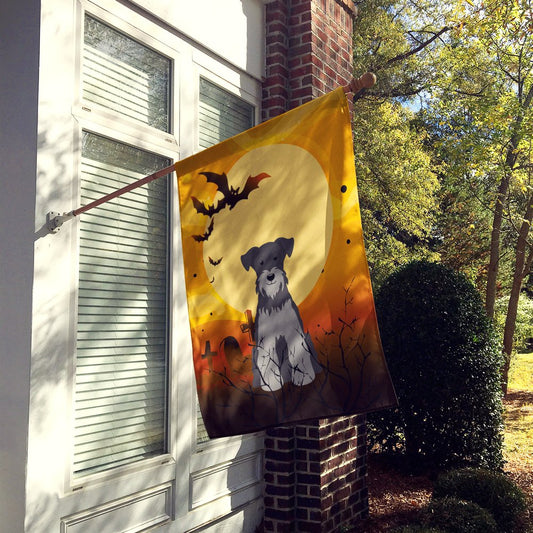 Caroline's Treasures BB4318CHF Halloween Miniature Schanuzer Black Silver Flag Canvas House Size, Large, Multicolor