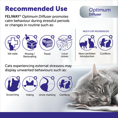 FELIWAY Optimum Starter Kit, Promotes Calmness AND Harmony in Cats & Kittens, VHP Registered NN.P5V2, includes 1 Diffuser 1 Refill, Lasts 30 Days, Cat Calming Pheromones, 48ml 🍁 All In One Marketplace Canada