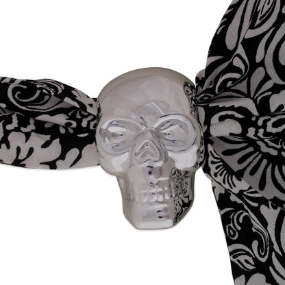 DII Halloween Napkin Rings Novelty Tabletop Décor Set, 3.25x2.25x3, Silver Skull, 6 Piece
