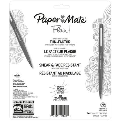 Paper Mate Flair Felt Tip Pens, Medium Point (0.7 mm), Assorted Colours, 24 Count 🍁 All In One Marketplace Canada