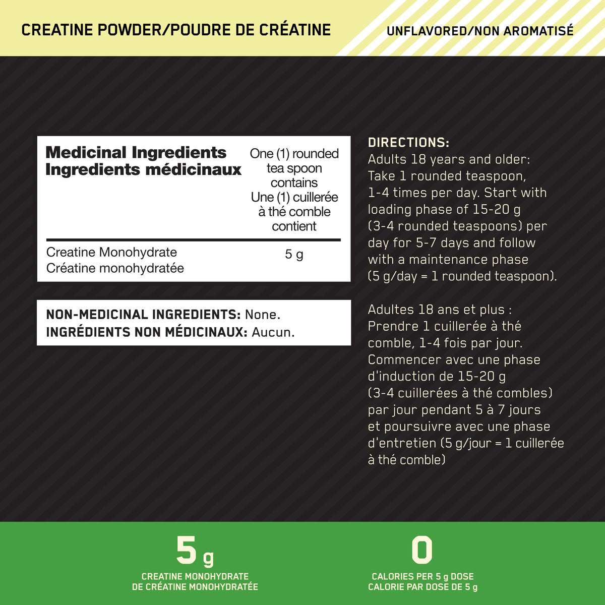 Optimum Nutrition 100% Pure Creatine Monohydrate Micronized Powder, Unflavored, 300g - 60servings (packaging may vary) 🍁 All In One Marketplace Canada