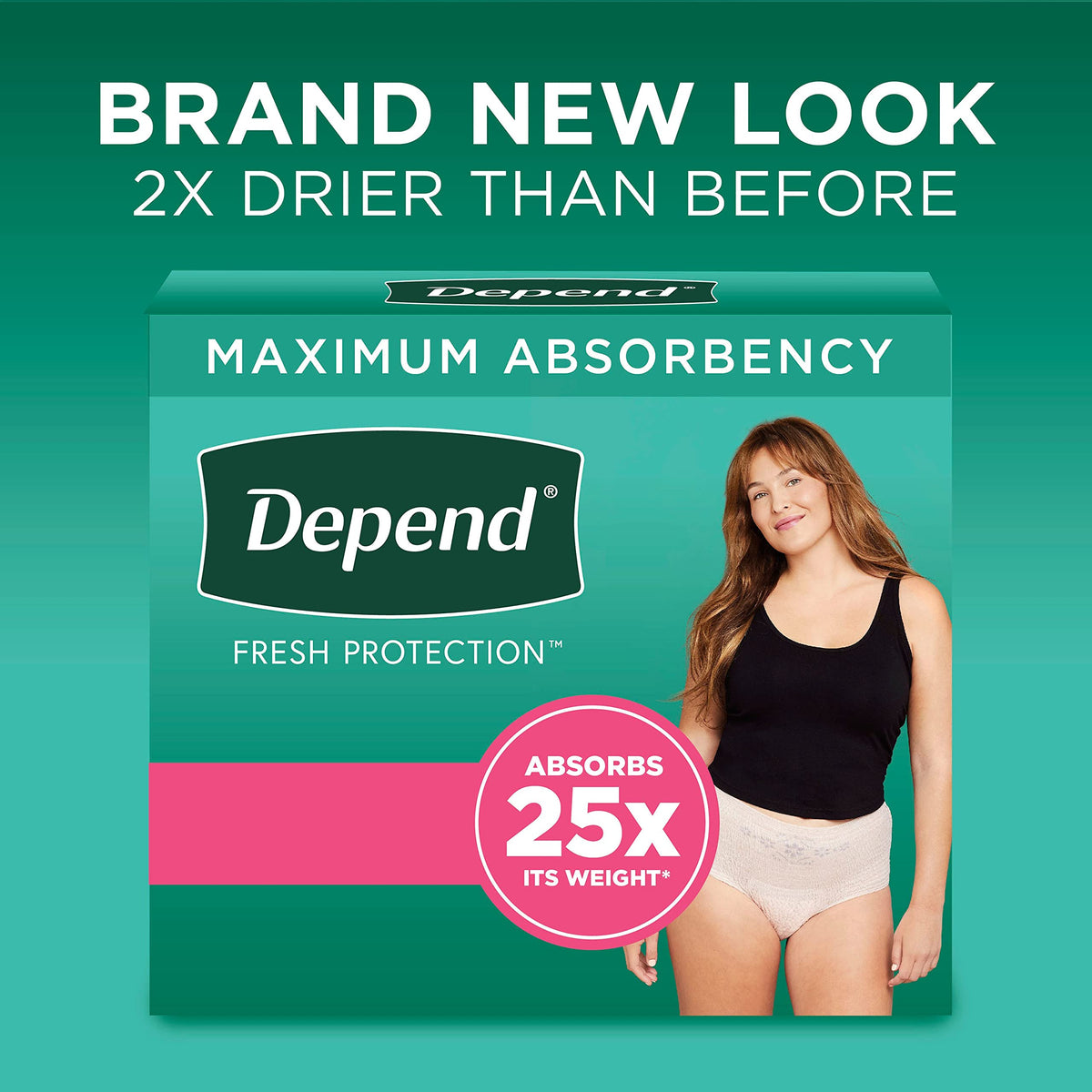 Depend FIT-FLEX Adult Incontinence Underwear for Women, Maximum Absorbency, M, Blush, 30 Count 🍁 All In One Marketplace Canada